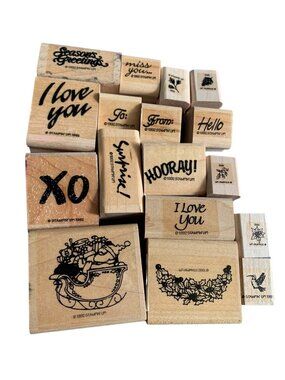 Christmas  Love Stampin Up Rubber Stamps Set Wood Mounted